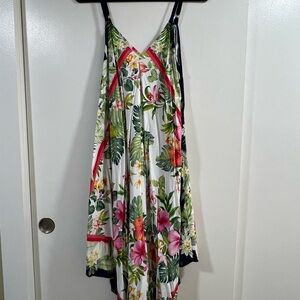Tommy Bahama Pink and Red Asymmetrical Sundress